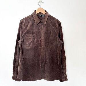 Cami International Women’s Espresso Choc Brown Genuine Suede Leather Shacket